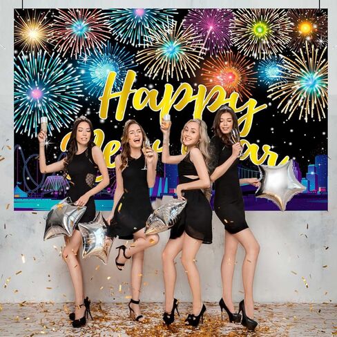 خلفية وغطاء طاولة لحفلات رأس السنة الجديدة السعيدة، لافتة خلفية ملونة للعام الجديد وأغطية طاولات لعام 2023، لوازم تزيين حفلات رأس السنة الجديدة 2023 in Kuwait