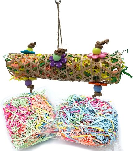 جيليجي العاب مضغ للطيور على شكل تاكو، مع عبوتين من الورق الممزق الملون، العاب تقطيع معلقة للباراكيت والكوكاتيل والكايك والبادجي والكويكر in Kuwait