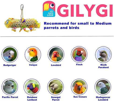 جيليجي العاب مضغ للطيور على شكل تاكو، مع عبوتين من الورق الممزق الملون، العاب تقطيع معلقة للباراكيت والكوكاتيل والكايك والبادجي والكويكر in Kuwait