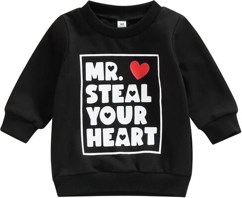 BeQeewll الرضع طفل بنين بنات Crewneck البلوز أحبك أكثر رسالة ملابس منقوشة بكم طويل البلوز قميص سترة بلايز in Kuwait