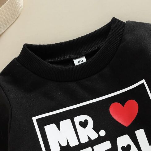 BeQeewll الرضع طفل بنين بنات Crewneck البلوز أحبك أكثر رسالة ملابس منقوشة بكم طويل البلوز قميص سترة بلايز in Kuwait