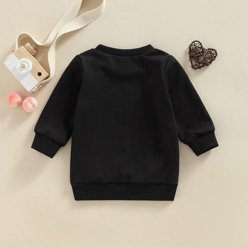 BeQeewll الرضع طفل بنين بنات Crewneck البلوز أحبك أكثر رسالة ملابس منقوشة بكم طويل البلوز قميص سترة بلايز in Kuwait