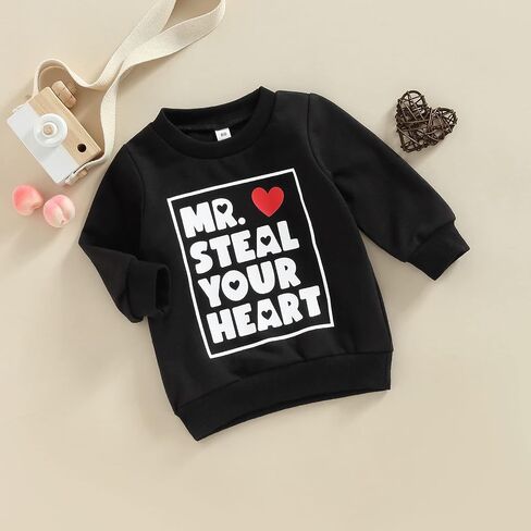 BeQeewll الرضع طفل بنين بنات Crewneck البلوز أحبك أكثر رسالة ملابس منقوشة بكم طويل البلوز قميص سترة بلايز in Kuwait