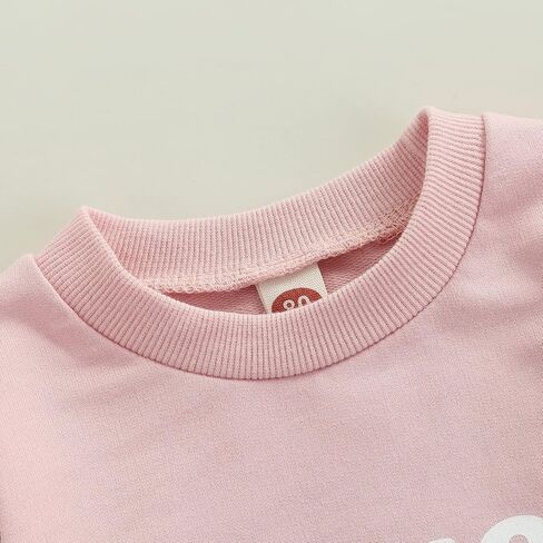 BeQeewll الرضع طفل بنين بنات Crewneck البلوز أحبك أكثر رسالة ملابس منقوشة بكم طويل البلوز قميص سترة بلايز in Kuwait