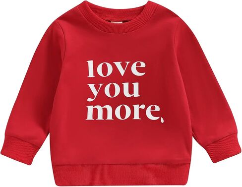 BeQeewll الرضع طفل بنين بنات Crewneck البلوز أحبك أكثر رسالة ملابس منقوشة بكم طويل البلوز قميص سترة بلايز in Kuwait