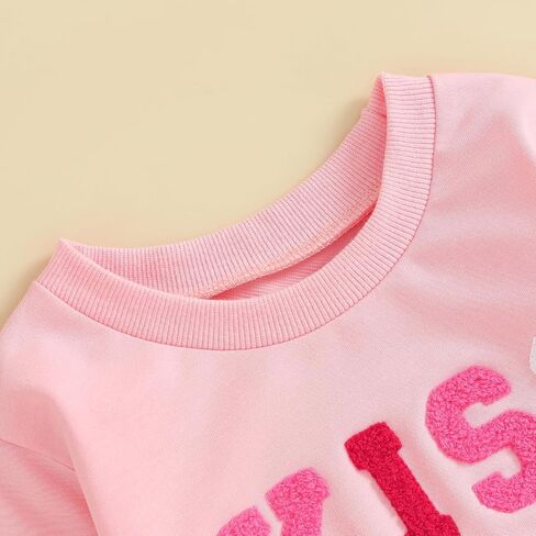 BeQeewll الرضع طفل بنين بنات Crewneck البلوز أحبك أكثر رسالة ملابس منقوشة بكم طويل البلوز قميص سترة بلايز in Kuwait