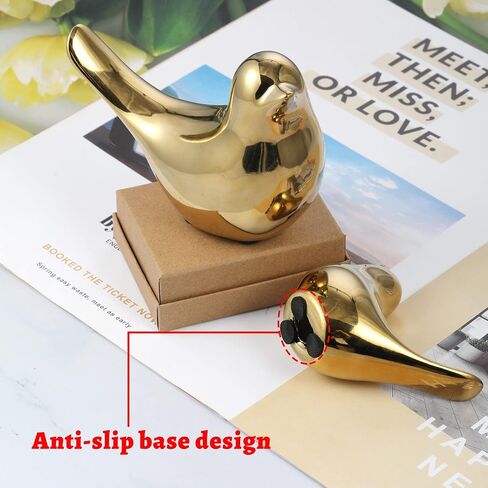 Bird Room Decor, Cute Home Office Living Room Desk House Mid Century Modern Bookshelf Decor Accents Ceramic Sculpture Decorations for Bedroom Muebles Para Salas De Casa Para La Sala White 2Pcs in Saudi Arabia