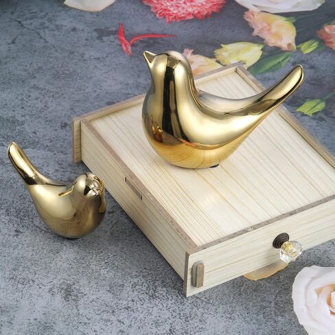 Bird Room Decor, Cute Home Office Living Room Desk House Mid Century Modern Bookshelf Decor Accents Ceramic Sculpture Decorations for Bedroom Muebles Para Salas De Casa Para La Sala White 2Pcs in Saudi Arabia
