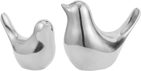 Bird Room Decor, Cute Home Office Living Room Desk House Mid Century Modern Bookshelf Decor Accents Ceramic Sculpture Decorations for Bedroom Muebles Para Salas De Casa Para La Sala White 2Pcs in Saudi Arabia