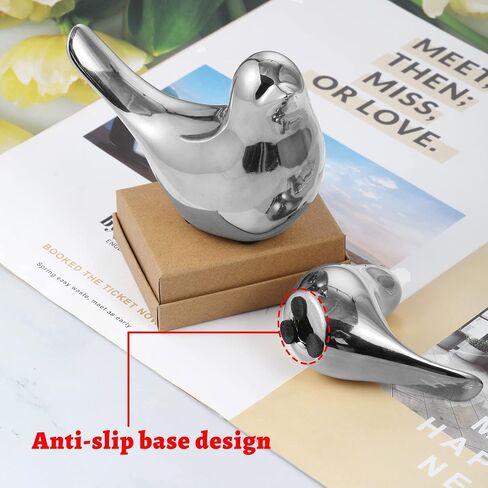 Bird Room Decor, Cute Home Office Living Room Desk House Mid Century Modern Bookshelf Decor Accents Ceramic Sculpture Decorations for Bedroom Muebles Para Salas De Casa Para La Sala White 2Pcs in Saudi Arabia