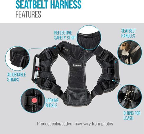 Sherpa Dog Harness, Built-in Quick Grab Handle, Padded - Black, Large in Kuwait