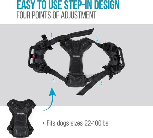 Sherpa Dog Harness, Built-in Quick Grab Handle, Padded - Black, Large in Kuwait
