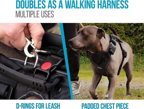 Sherpa Dog Harness, Built-in Quick Grab Handle, Padded - Black, Large in Kuwait