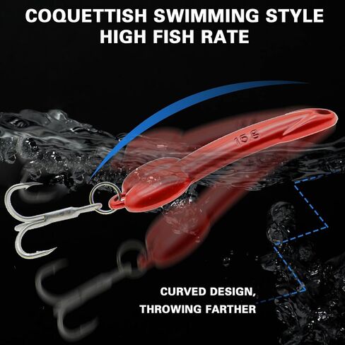 Proximitck 5 قطع من طعم الصيد ملاعق الصيد، طعم معدني صلب، طُعم صيد مضحك، طُعم صيد السمك، خطافات ثلاثية، ملعقة صيد دوارة للمياه المالحة، وسمك السلمون المرقط في المياه العذبة in Kuwait
