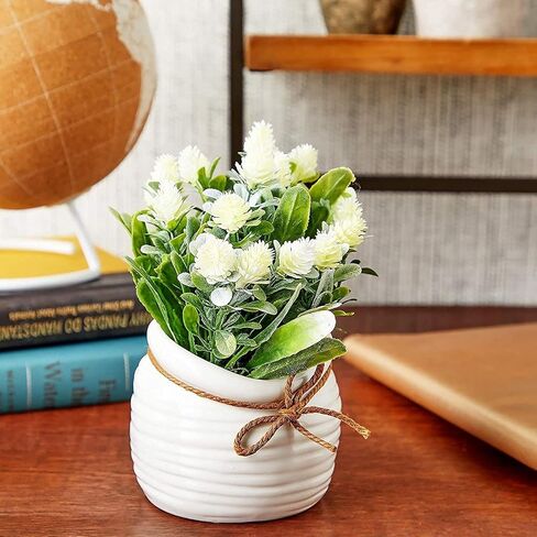Juvale Artificial Flowers with Small White Vase, Home Decoration (3.5 x 6 Inches) in Saudi Arabia