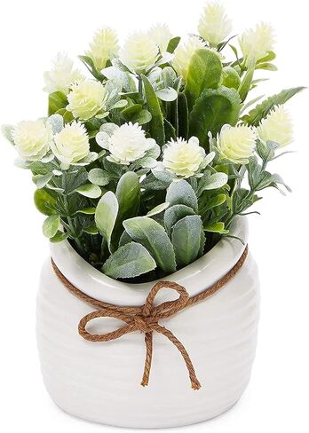 Juvale Artificial Flowers with Small White Vase, Home Decoration (3.5 x 6 Inches) in Saudi Arabia