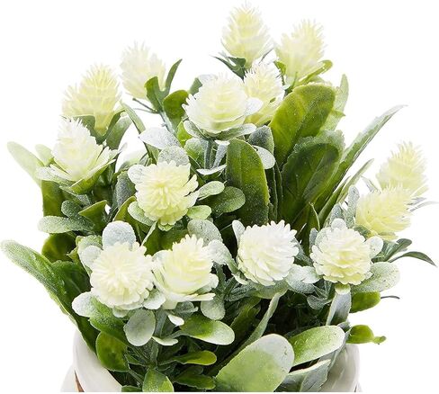 Juvale Artificial Flowers with Small White Vase, Home Decoration (3.5 x 6 Inches) in Saudi Arabia