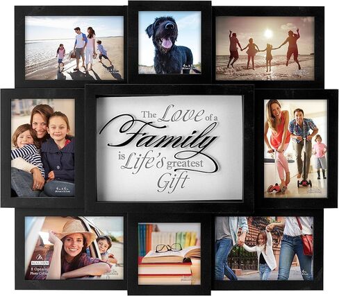 Malden International Designs The Love of a Family Dimensional Collage Black Picture Frame, 8 Option, 6-4x6 & 2-4x4, Black (8308-08) in Saudi Arabia