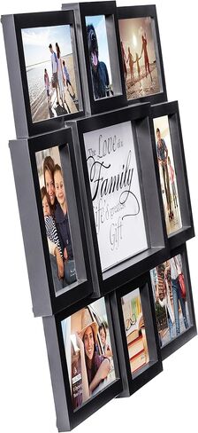 Malden International Designs The Love of a Family Dimensional Collage Black Picture Frame, 8 Option, 6-4x6 & 2-4x4, Black (8308-08) in Saudi Arabia