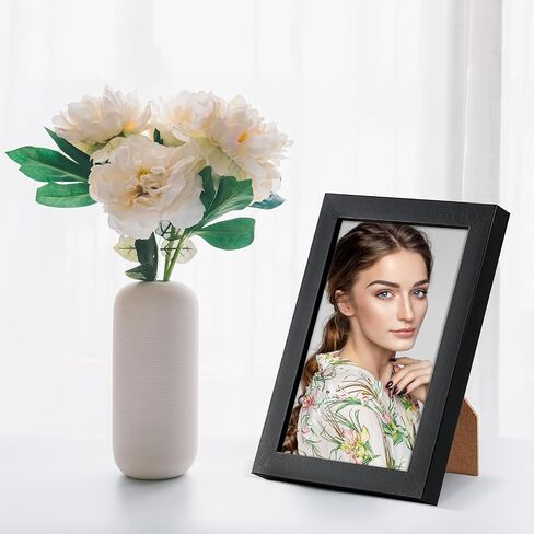 LBECUA 4x6 Picture Frame Set of 2, Wooden Picture Frames with HD Plexiglass Display Pictures 4x6, Horizontal and Vertical for Wall and Tabletop, Black in Kuwait