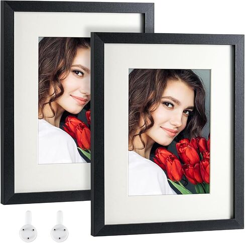 LBECUA 4x6 Picture Frame Set of 2, Wooden Picture Frames with HD Plexiglass Display Pictures 4x6, Horizontal and Vertical for Wall and Tabletop, Black in Kuwait