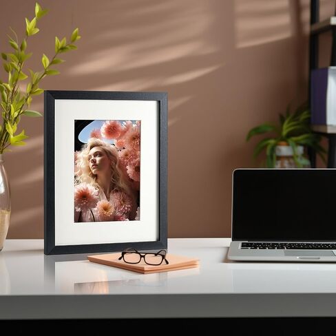 LBECUA 4x6 Picture Frame Set of 2, Wooden Picture Frames with HD Plexiglass Display Pictures 4x6, Horizontal and Vertical for Wall and Tabletop, Black in Kuwait
