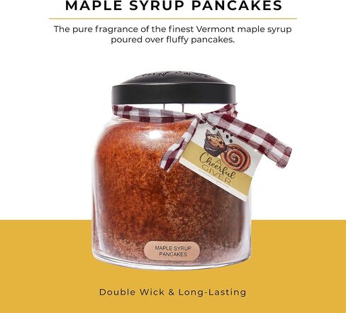 A Cheerful Giver - Maple Syrup Pancakes - 34oz Papa Scented Candle Jar with Lid - Keepers of the Light - 155 Hours of Burn Time, Gift for Women, Brown in Saudi Arabia