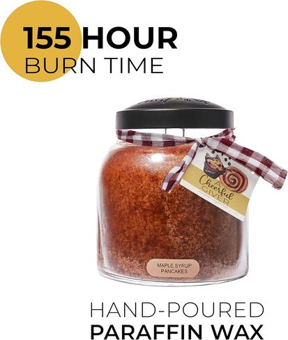 A Cheerful Giver - Maple Syrup Pancakes - 34oz Papa Scented Candle Jar with Lid - Keepers of the Light - 155 Hours of Burn Time, Gift for Women, Brown in Saudi Arabia