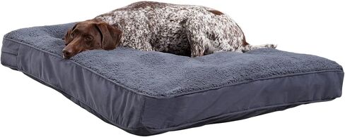 Happy Hounds Daisy Deluxe Supportive Sherpa Dog Bed, Large (48 x 36 in.), Pewter in Kuwait