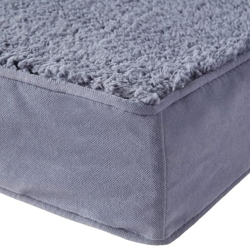 Happy Hounds Daisy Deluxe Supportive Sherpa Dog Bed, Large (48 x 36 in.), Pewter in Kuwait