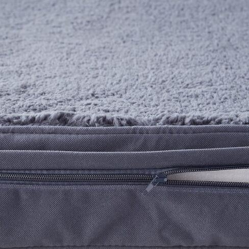 Happy Hounds Daisy Deluxe Supportive Sherpa Dog Bed, Large (48 x 36 in.), Pewter in Kuwait