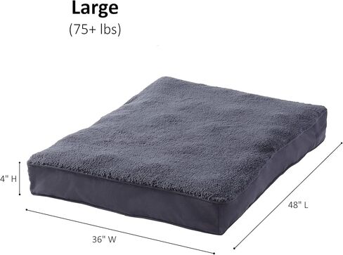 Happy Hounds Daisy Deluxe Supportive Sherpa Dog Bed, Large (48 x 36 in.), Pewter in Kuwait