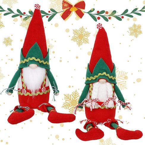 QuanYaaJoy Elf Gnomes Decorations, 2Pack Handmade Tomte Swedish Gnome Scandinavian Figurine Nordic Gnomes Plush Long Leg in Kuwait