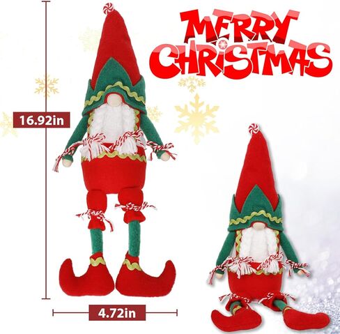 QuanYaaJoy Elf Gnomes Decorations, 2Pack Handmade Tomte Swedish Gnome Scandinavian Figurine Nordic Gnomes Plush Long Leg in Kuwait
