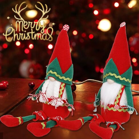 QuanYaaJoy Elf Gnomes Decorations, 2Pack Handmade Tomte Swedish Gnome Scandinavian Figurine Nordic Gnomes Plush Long Leg in Kuwait