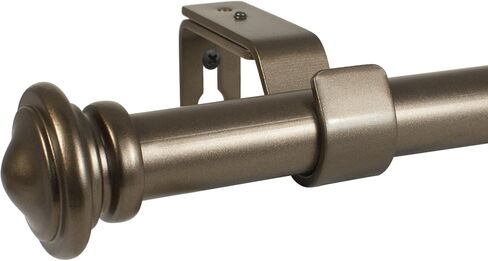 Decopolitan Cap Single Telescoping Drapery Rod Set, برونزي, 18-36-Inch in Kuwait