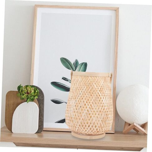 Angoily 3pcs Bamboo lamp Home Accents Decor astetic Room Decor Table Decorations Decorative Table lamp Small Lamps Bamboo Candle Lantern Decorative Candle Holders for Home Decor Household in Saudi Arabia