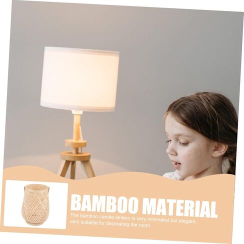 Angoily 3pcs Bamboo lamp Home Accents Decor astetic Room Decor Table Decorations Decorative Table lamp Small Lamps Bamboo Candle Lantern Decorative Candle Holders for Home Decor Household in Saudi Arabia