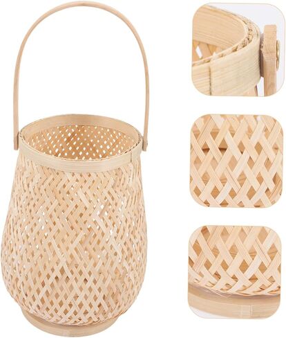 Angoily 3pcs Bamboo lamp Home Accents Decor astetic Room Decor Table Decorations Decorative Table lamp Small Lamps Bamboo Candle Lantern Decorative Candle Holders for Home Decor Household in Saudi Arabia