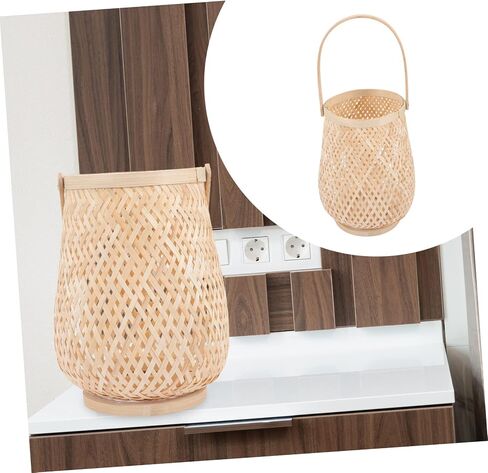Angoily 3pcs Bamboo lamp Home Accents Decor astetic Room Decor Table Decorations Decorative Table lamp Small Lamps Bamboo Candle Lantern Decorative Candle Holders for Home Decor Household in Saudi Arabia