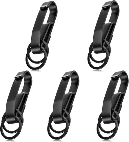 Yisheme Duty Belt Key Holder, Key Clip for Belt, Stainless Steel Tactical Stealth Key Holder for Police and Fire Agencies (5Pack), Black, 4.5*1.0*0.5 IN in Kuwait