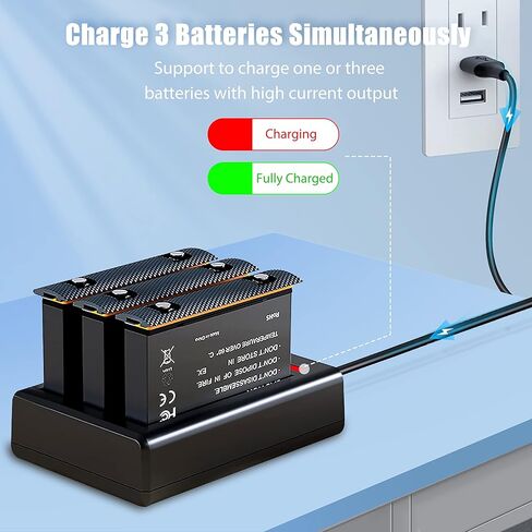 عبوتان من بطاريات 1800 مللي أمبير في الساعة لكاميرا Insta360 ONE X2 ومحور شاحن USB سريع ثلاثي القنوات لبطارية Insta360 ONE X2 (البطارية غير مقاومة للماء) in Kuwait