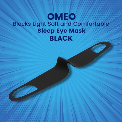 قناع نوم OMEO، قناع عين ناعم ومريح للنوم، ضروري للسفر، قناع نوم يحجب الضوء، بليندر عيون ليلي رفيع للغاية، أغطية عين للنوم، متوسط، أسود in Kuwait