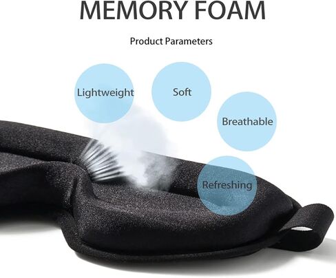 Sireck Sleep Eye Mask,100% Light Blocking Sleep Mask for Men Women,15MM Depth Zero Pressure 3D Night Eye Cover for Travel, Nap, Shift Work, Includes Travel Pouch, Black in Kuwait