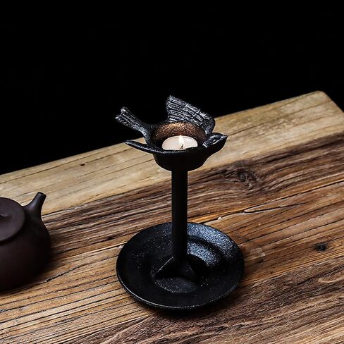 THE WUJII Rustic Bird Iron Candle Holder, Black Metal Candlestick Holder for Table Decor, Tea Lights and Taper Candle Holders in Saudi Arabia