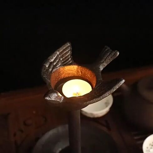 THE WUJII Rustic Bird Iron Candle Holder, Black Metal Candlestick Holder for Table Decor, Tea Lights and Taper Candle Holders in Saudi Arabia
