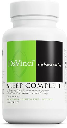DAVINCI Labs Sleep Complete - مكمل غذائي لدعم عادات النوم الصحية والاسترخاء والنوم* - مع الميلاتونين والليمون والأشواغاندا والثيانين - خالي من الغلوتين - 60 كبسولة نباتية in Saudi Arabia