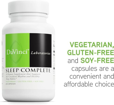 DAVINCI Labs Sleep Complete - مكمل غذائي لدعم عادات النوم الصحية والاسترخاء والنوم* - مع الميلاتونين والليمون والأشواغاندا والثيانين - خالي من الغلوتين - 60 كبسولة نباتية in Saudi Arabia