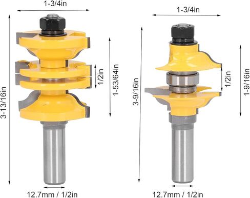 Entry Door Router Bit, Longer Service Life Adjustable Cabinet Routers Bits 2Pcs/Set Sharper Cutting for Plywood in Saudi Arabia