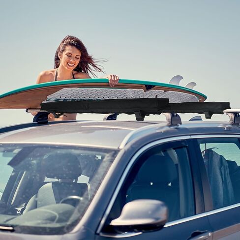 Datanly Universal Soft Roof Rack Pads Kayak Carrier Surfboard Windsurfing Car Racks for Snowboard Canoe with 2 Pcs 15ft Tie Down Straps 2 Pcs 15ft Tie Down Rope 2 Quick Loop Strap 1 Storage Bag, Black in Saudi Arabia
